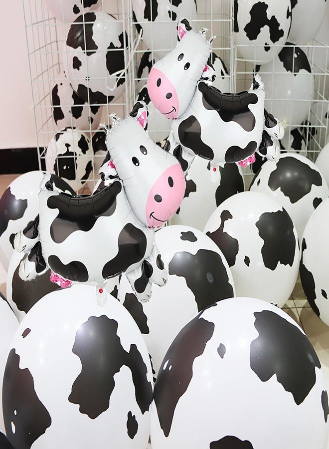 Hazyore 100 PCS Cow Print Balloons, 2 Pcs Big Cow Balloons 12 inch Cow Balloon Children's Party Cowboy Theme Birthday Party Girl's First Birthday Granary Farm Animal Theme Party Decorative Supplies - Image 4